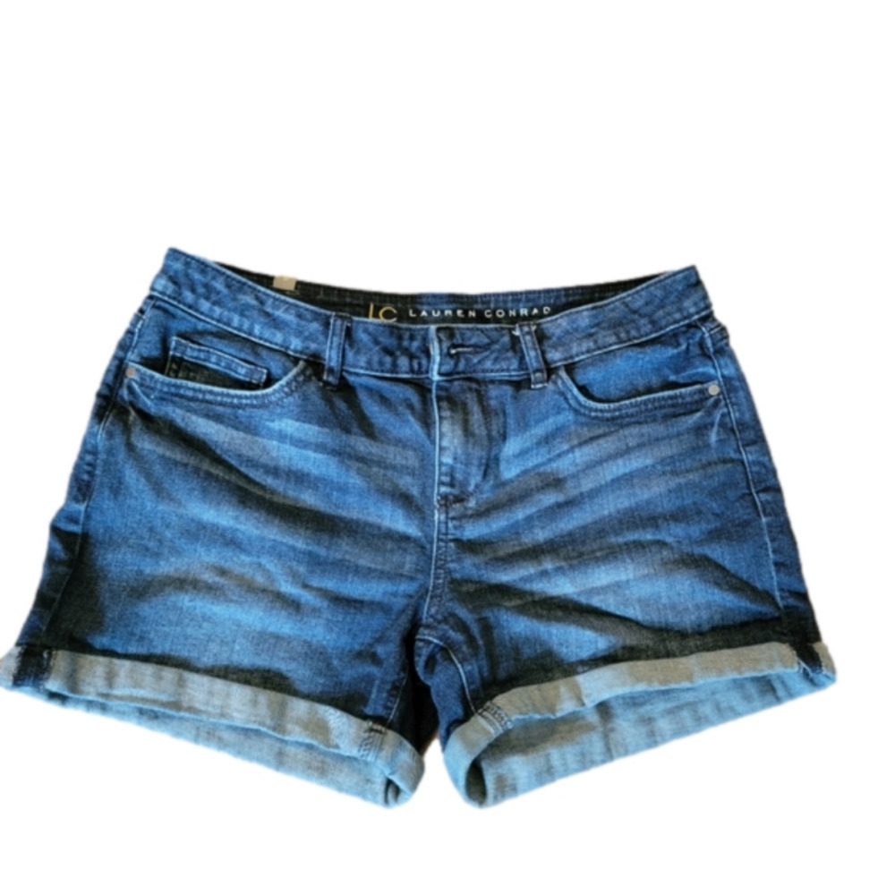 LAUREN Conrad Dark Wash Cuffed Hem Jean Shorts Size 6